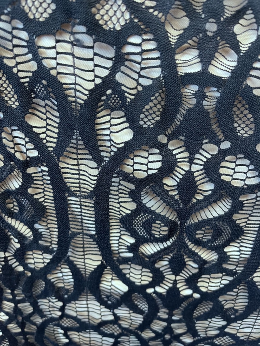 connected apparel Black Lace Overlay Petite Shell - Picture 3 of 3
